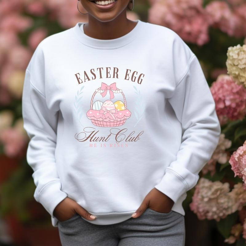 Easter Egg Hunt Club Sweatshirt, Easter T-Shirt, Fun Easter Tee, Cute Easter Gift, Easter Gift For Her, Casual Easter...