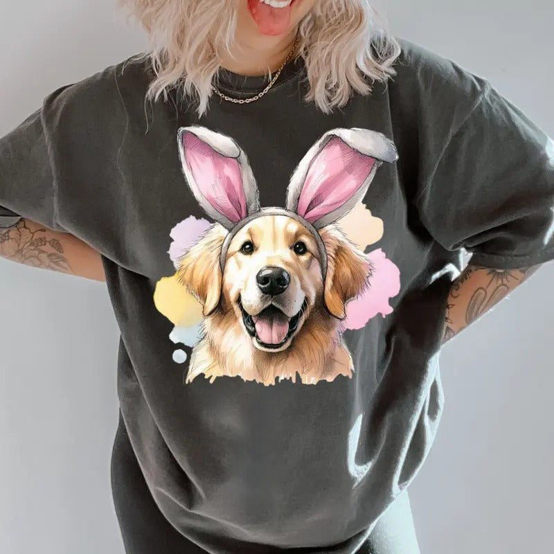 Easter Golden Retriever Shirt ~ Unisex Apparel Relaxed Fit Printed In The USA Clothing Womenswear Casual Comfort Cotton...