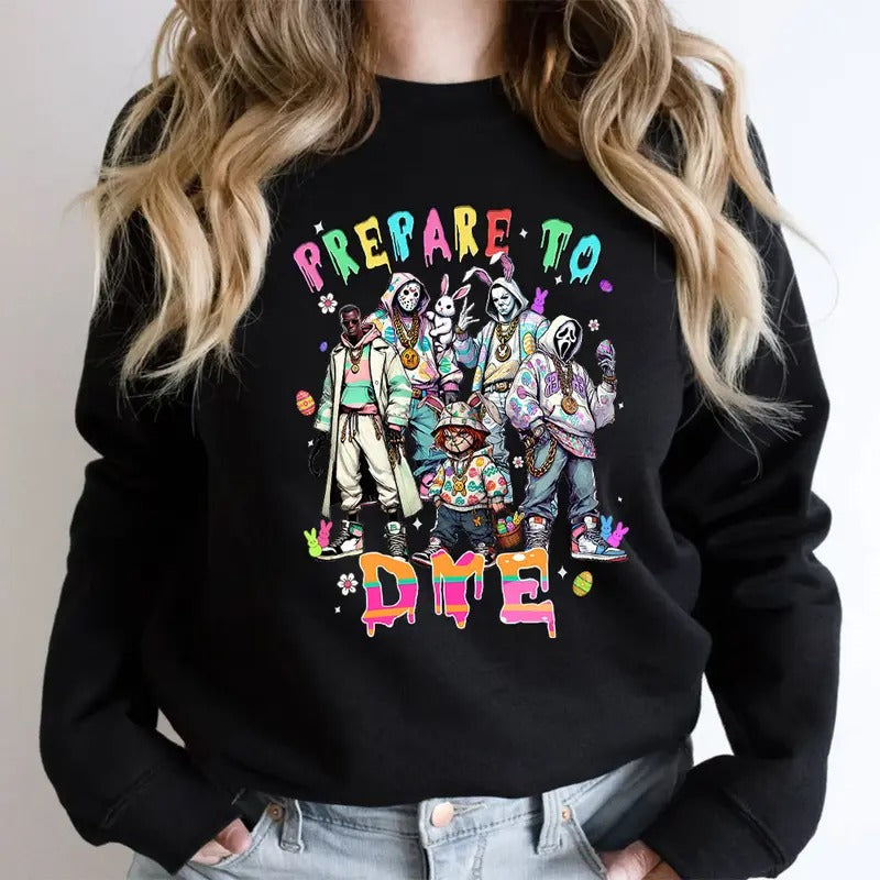 Easter Horror Crew Shirt, Happy Easter Horror Shirt, Trending Graphic Tee style 06 Hoodie Sweatshirt | PrintMintTees.com