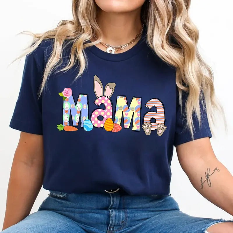 Easter Mama Shirt Cute Bunny & Egg Moms Spring Celebration T-Shirts, Hoodie, Sweatshirt