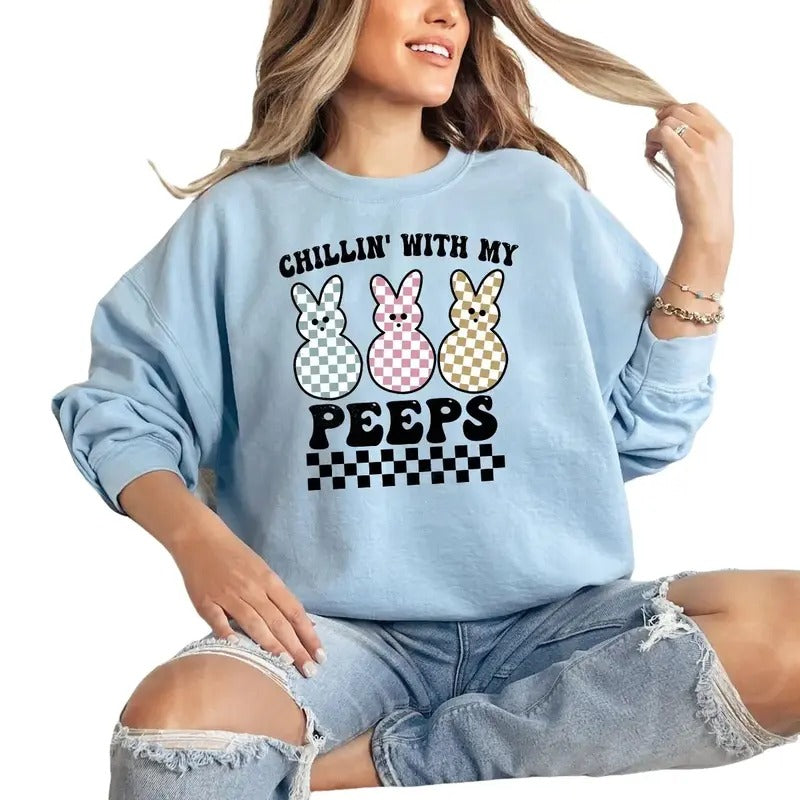 Easter Peeps Sweatshirt, Hoodie, T-shirt, Easter Shirt, Cute Easter Gifts, Peeps Shirt | PrintMintTees.com