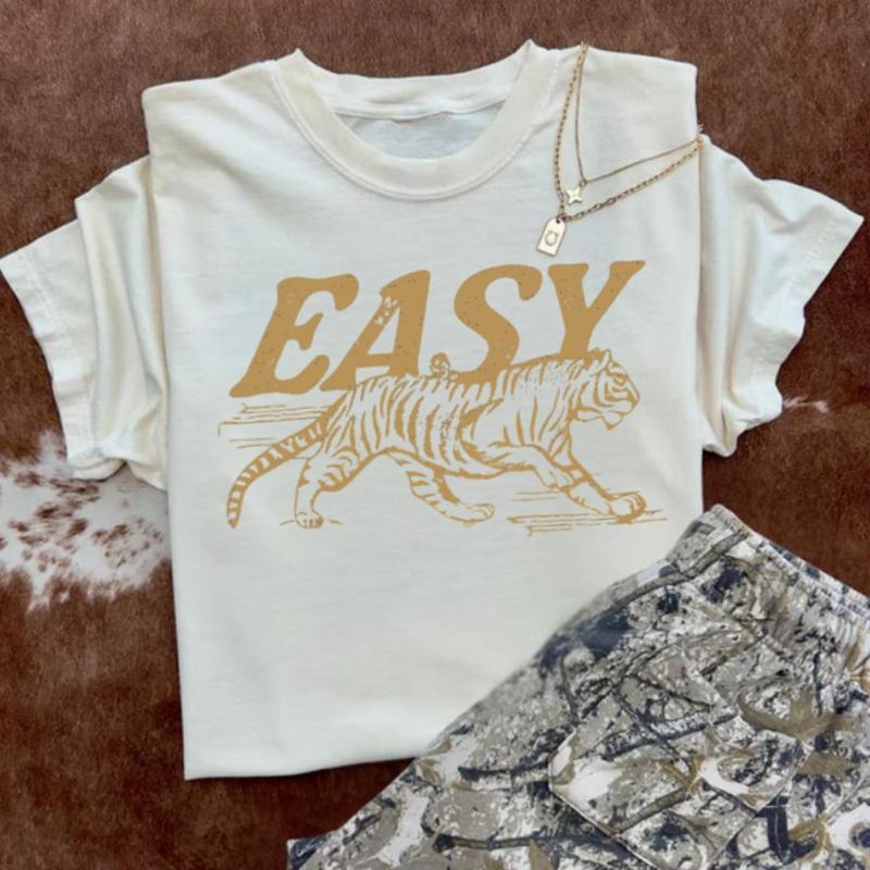 Easy Tiger tee Vintage Inspired Shirt, vintage western graphic tees, western outfits women, women's graphic tees, western...