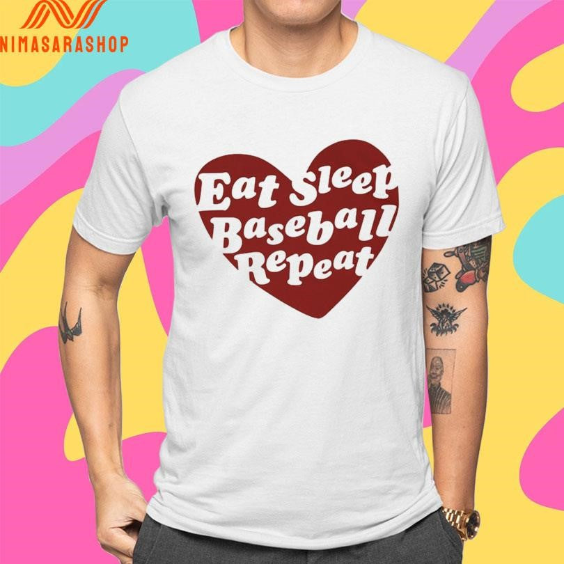 Eat Sleep Baseball Repeat Heart Shirts