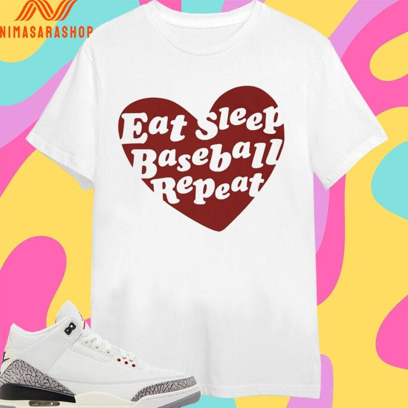 Eat Sleep Baseball Repeat Heart Shirts