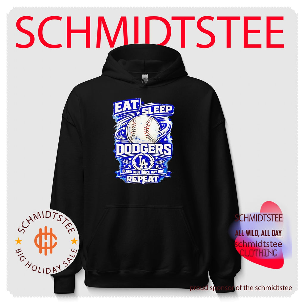 Eat Sleep Dodgers Bleed Blue since Day One Repeat baseball LA team shirt