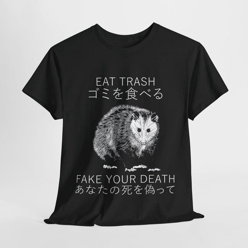 Eat trash, Fake your death Opossum T-Shirt Hoodie Sweatshirt | PrintMintTees.com