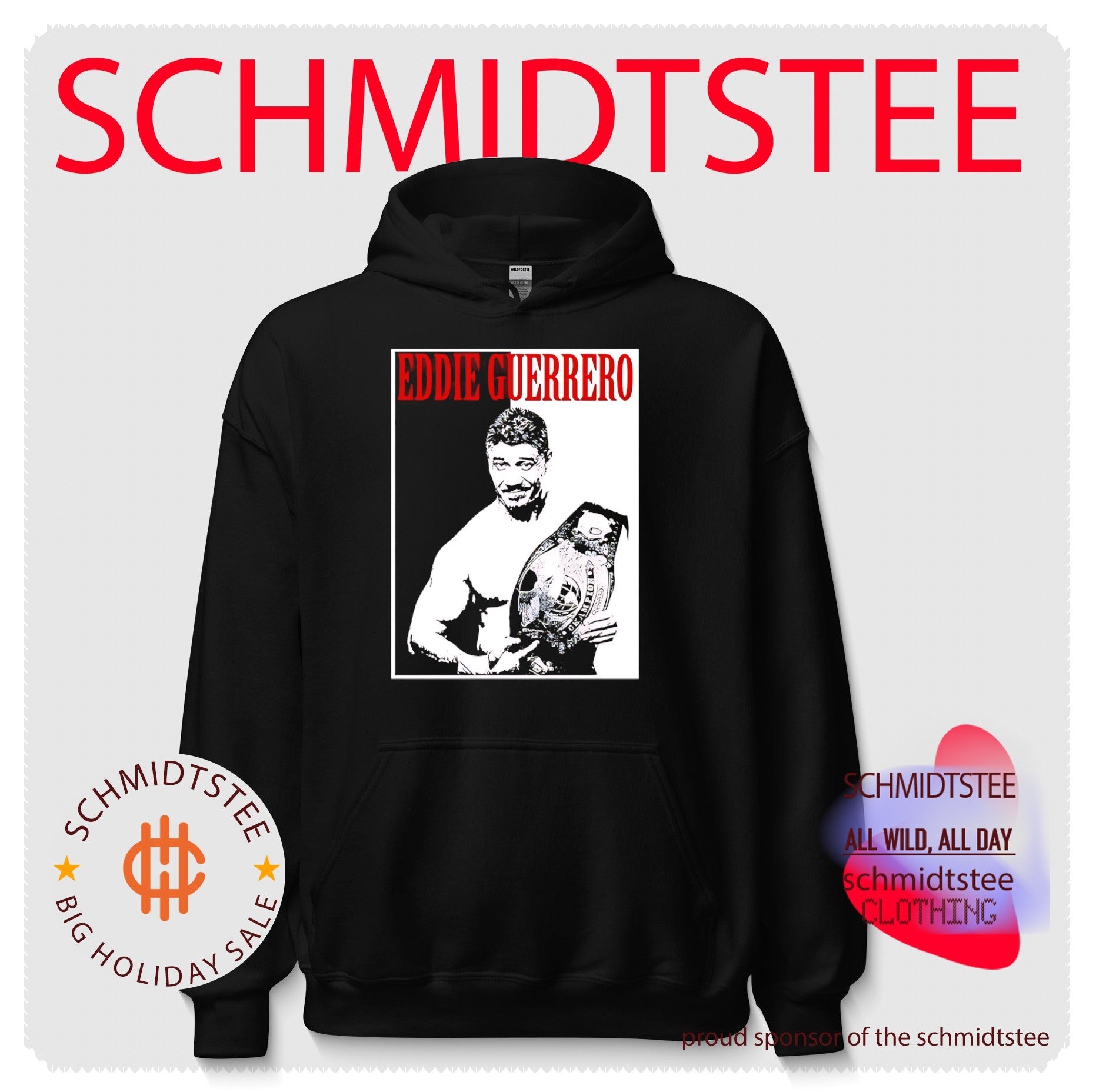 Eddie Guerrero holding championship belt shirt