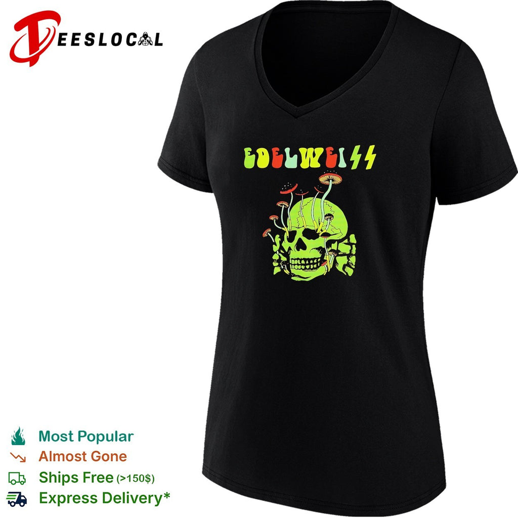 Edelweiss skull mushrooms shirt