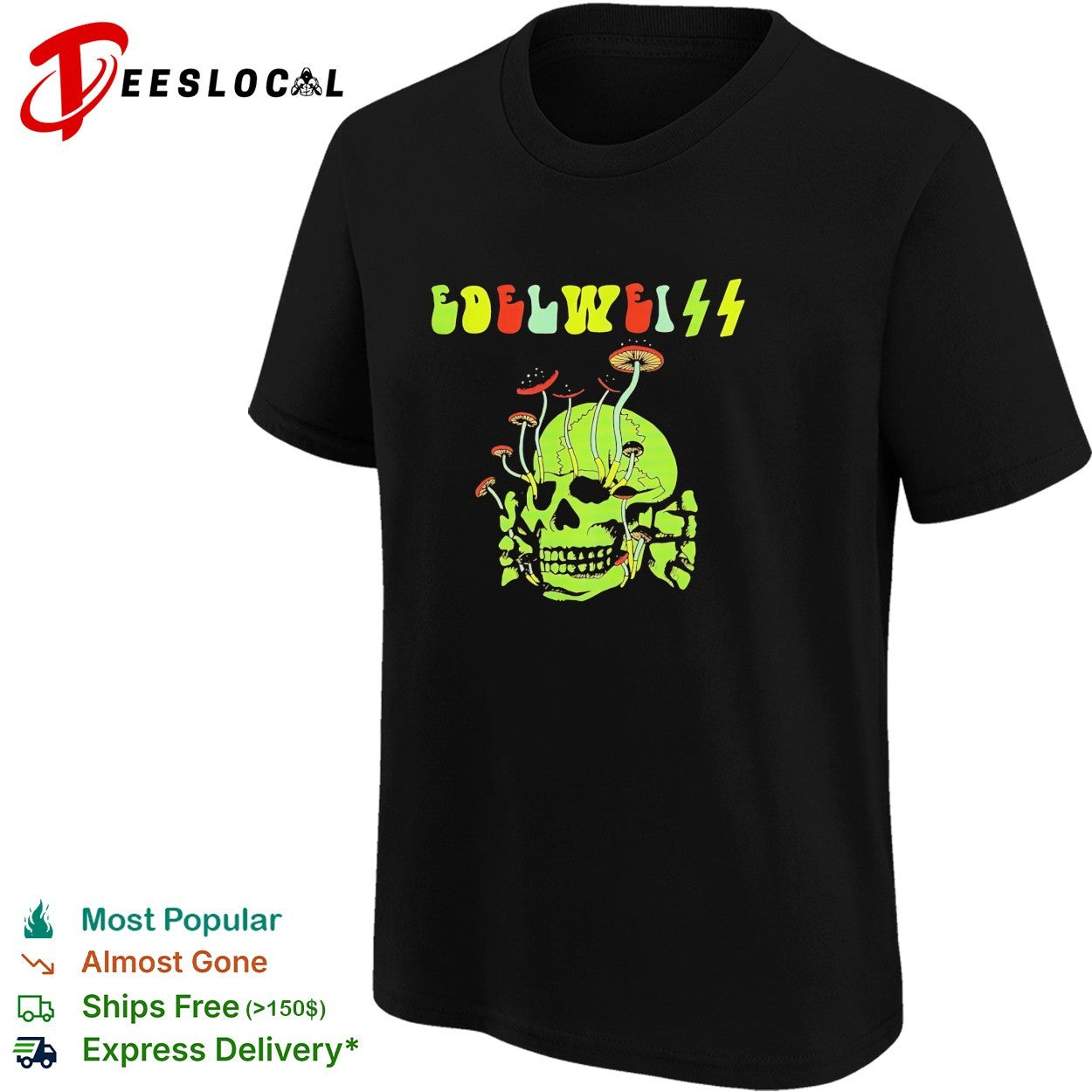 Edelweiss skull mushrooms shirt