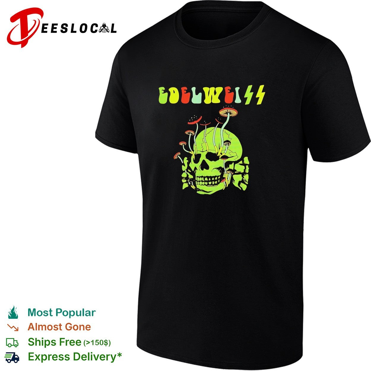 Edelweiss skull mushrooms shirt