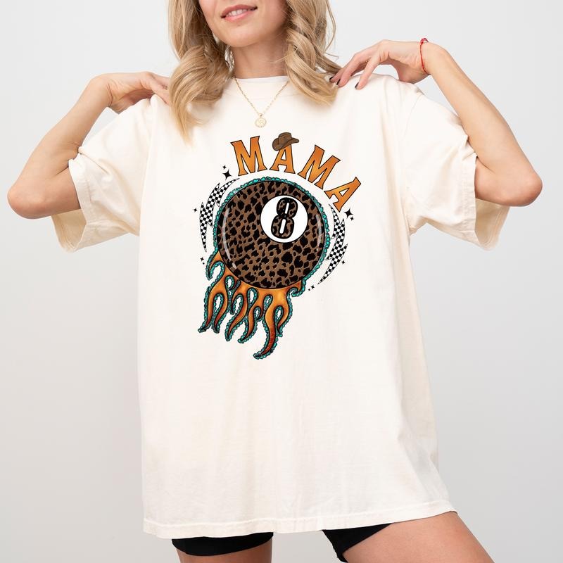 Eight Ball Mama Western Comfort Colors Shirt, Country Mama T-shirt, Cool Mom Graphic Tee, Cowgirl Mommy Clothing, Gift...