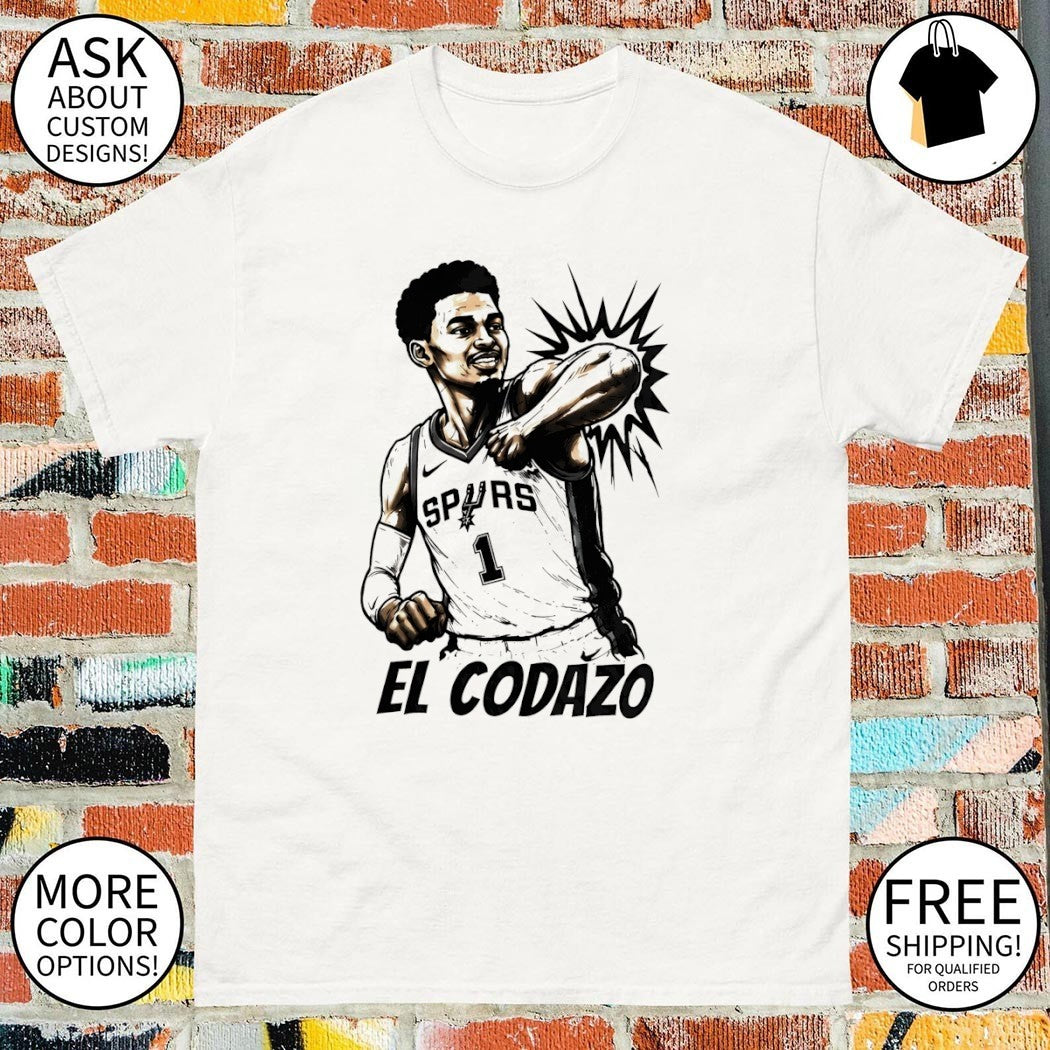 El Codazo Victor Wembanyama elbowing San Antonio Spurs Basketball shirt