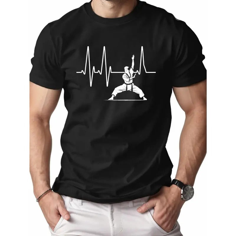Electrocardiogram Martial Artist Pure Cotton Men's Tshirt Comfort Fit Made in USA Hoodie Sweatshirt | PrintMintTees.com
