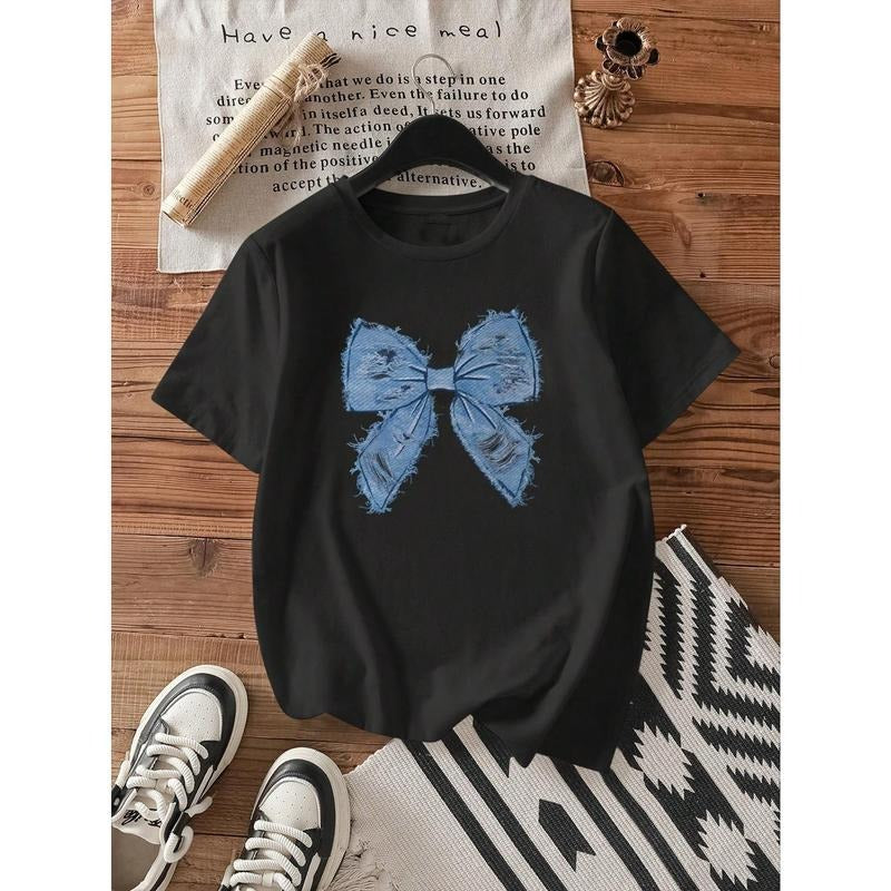 Elegant T - Shirt with a Delicate Bow Motif: A Fashionable Piece for Graceful Outfits style 02 Hoodie Sweatshirt |...