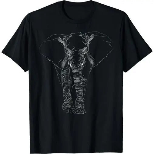 Elephant Dot line Art Portrait Sketch Drawing - Elephant T-Shirt Made in USA Hoodie Sweatshirt | PrintMintTees.com