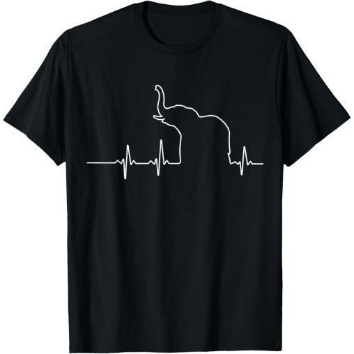 Elephant Heartbeat Design for Wild Animals Fans T-Shirt Made in USA Hoodie Sweatshirt | PrintMintTees.com