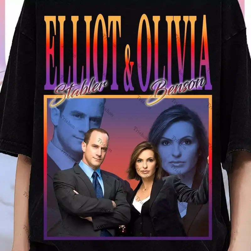 Elliot Stabler Olivia Benson Retro Vintage T Shirt Hoodie Sweatshirt | PrintMintTees.com