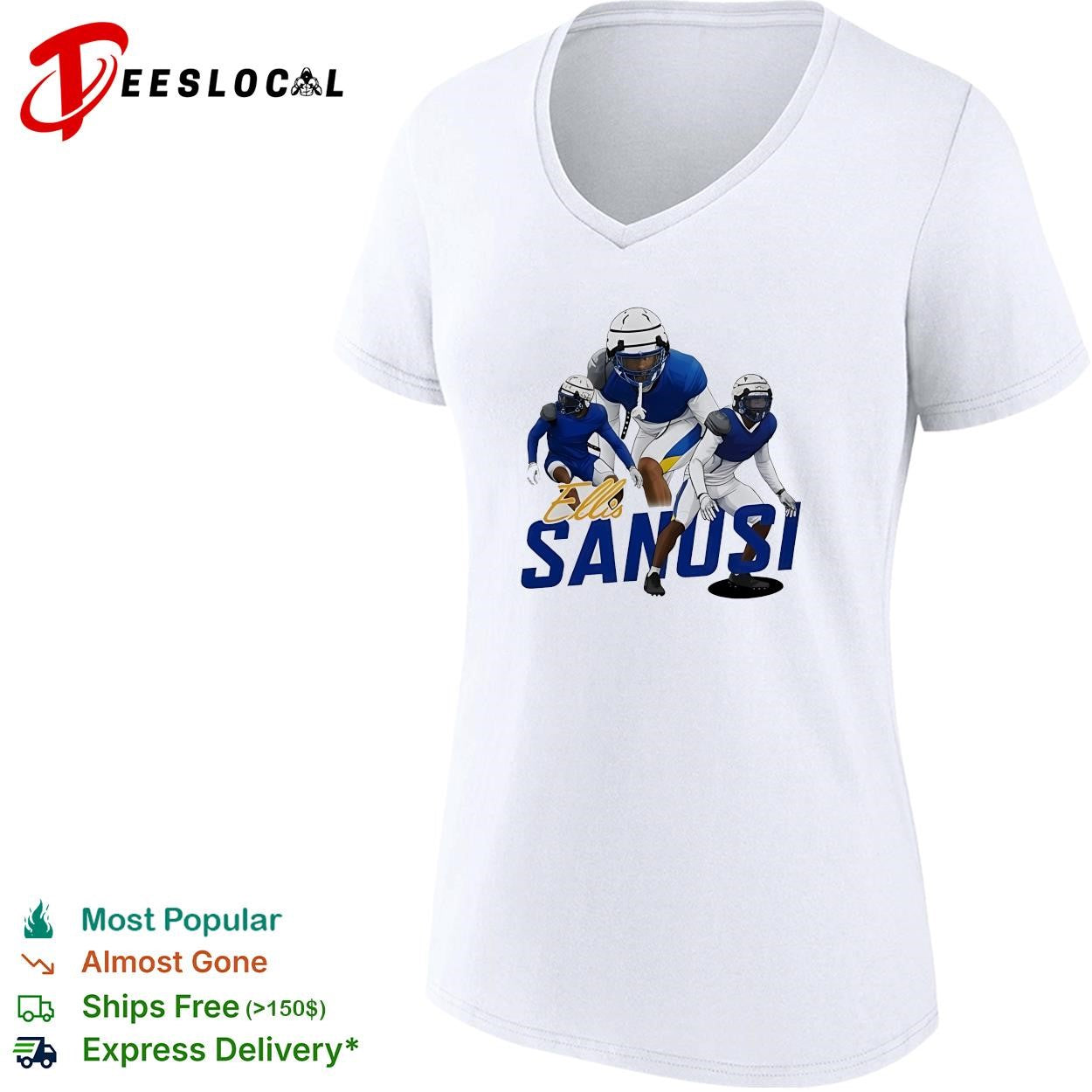 Ellis Sanosi running football player shirt
