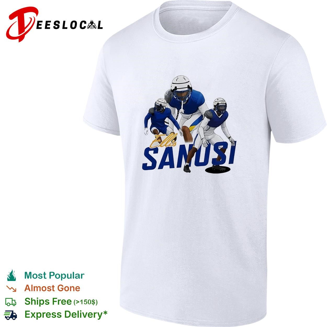 Ellis Sanosi running football player shirt