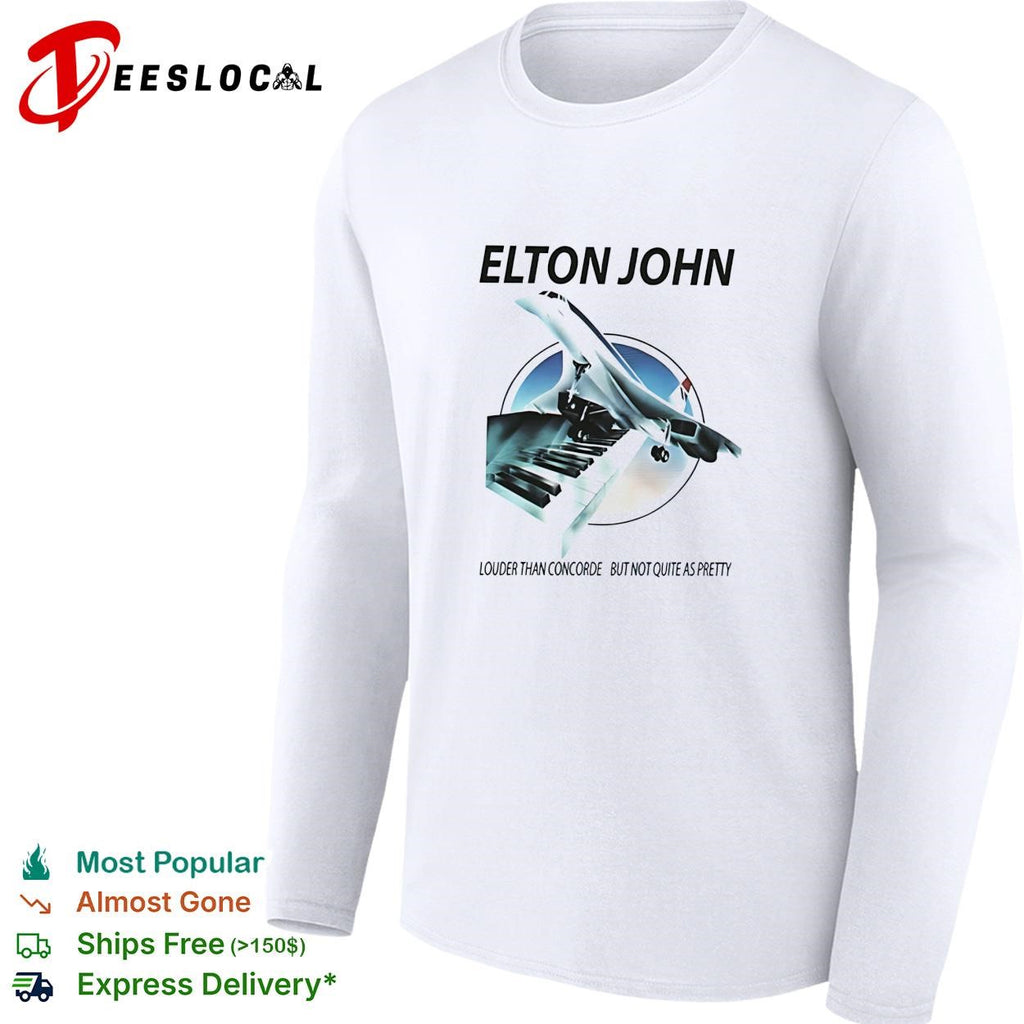 Elton John louder than concorde colorful poster shirt