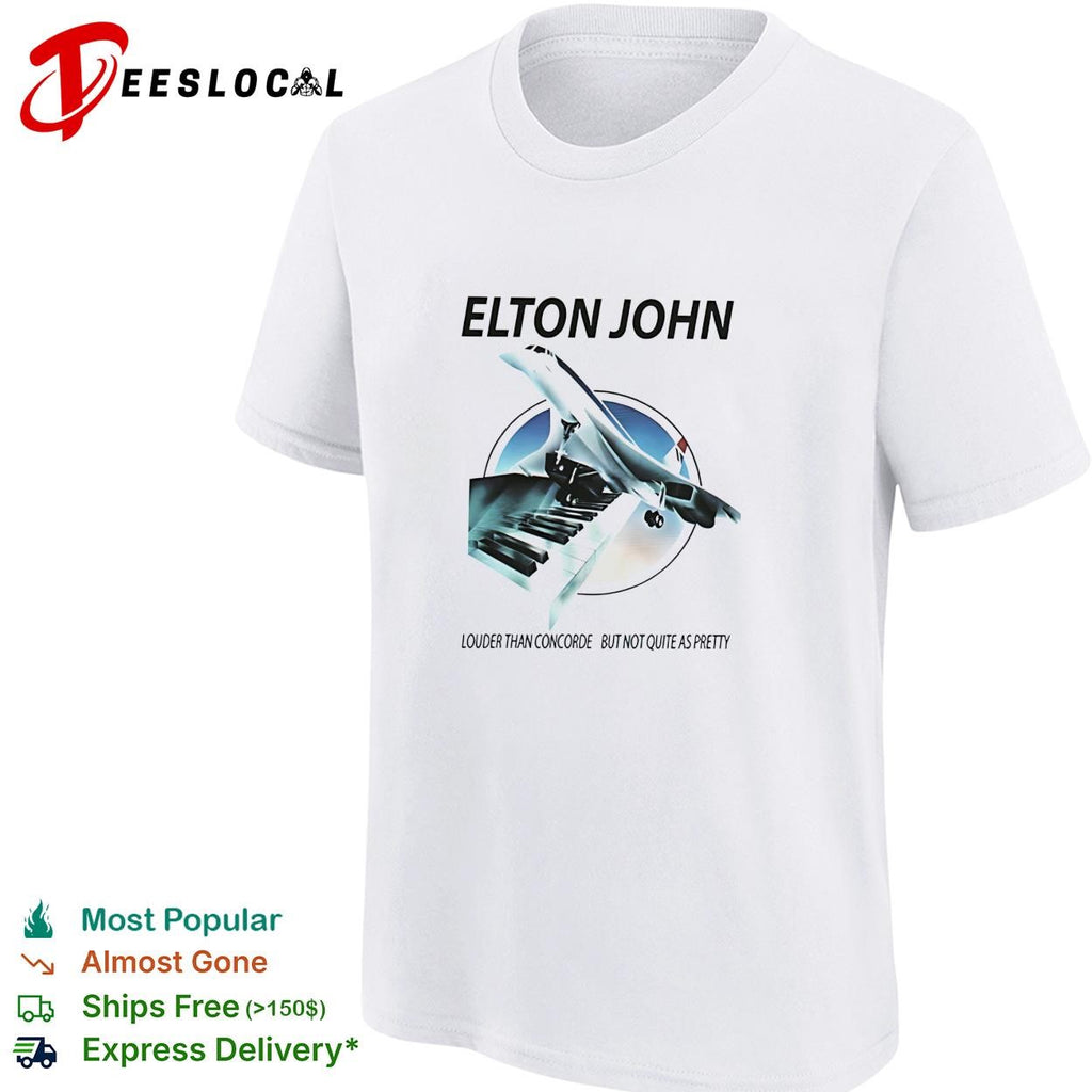 Elton John louder than concorde colorful poster shirt