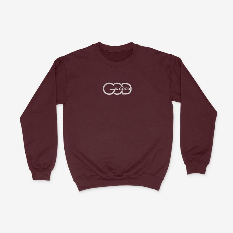 Embroidered 'God is Good' Sweatshirt