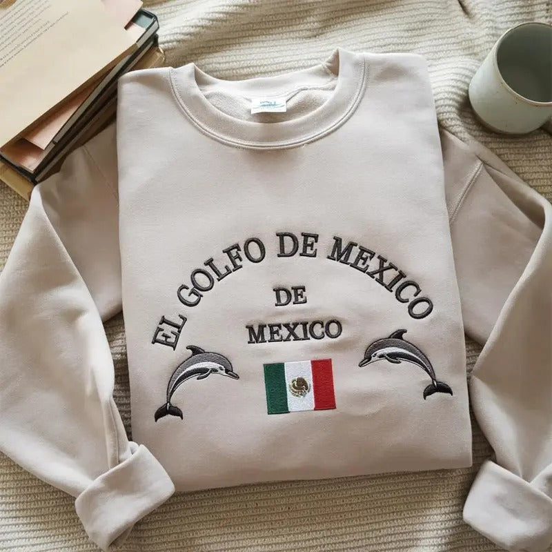 Embroidered Golfo De Mexico Gulf Coast El Golfo De MéXico Dolphin Mexico Mexico Lover Gulf Mexico T-Shirts, Hoodie, Sweatshirt