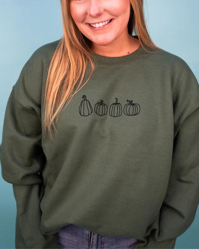 Embroidered Gourd Vibes Only Heavy-weight Crew Sweatshirt Shirt Hoodie | PrintMintTees.com