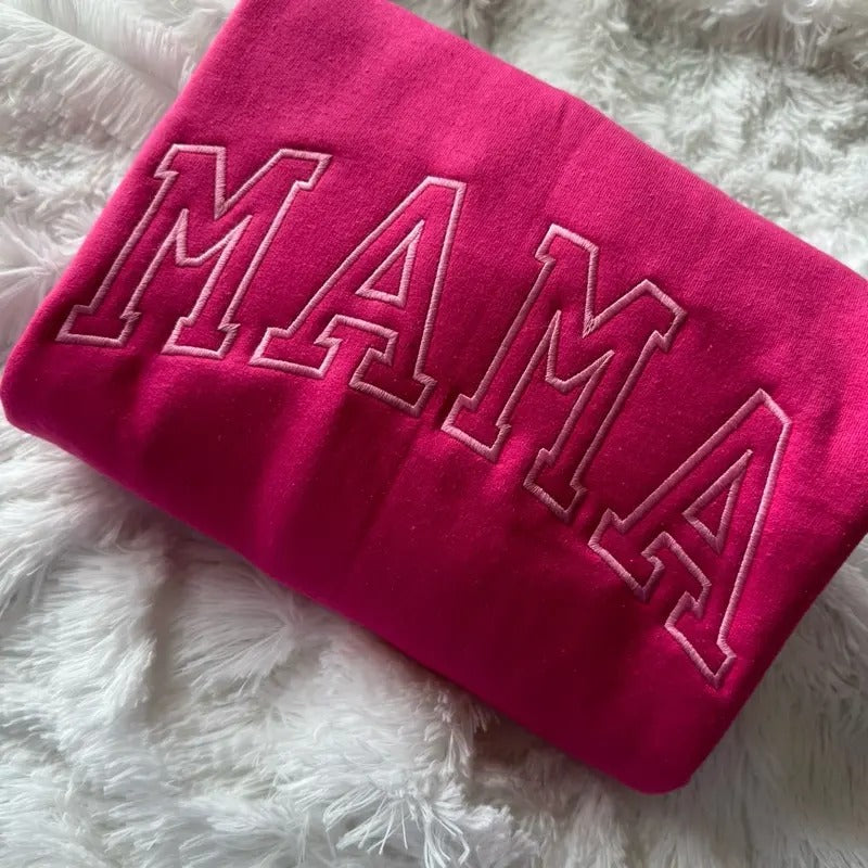 Embroidered MAMA Sweatshirt Shirt Hoodie | PrintMintTees.com