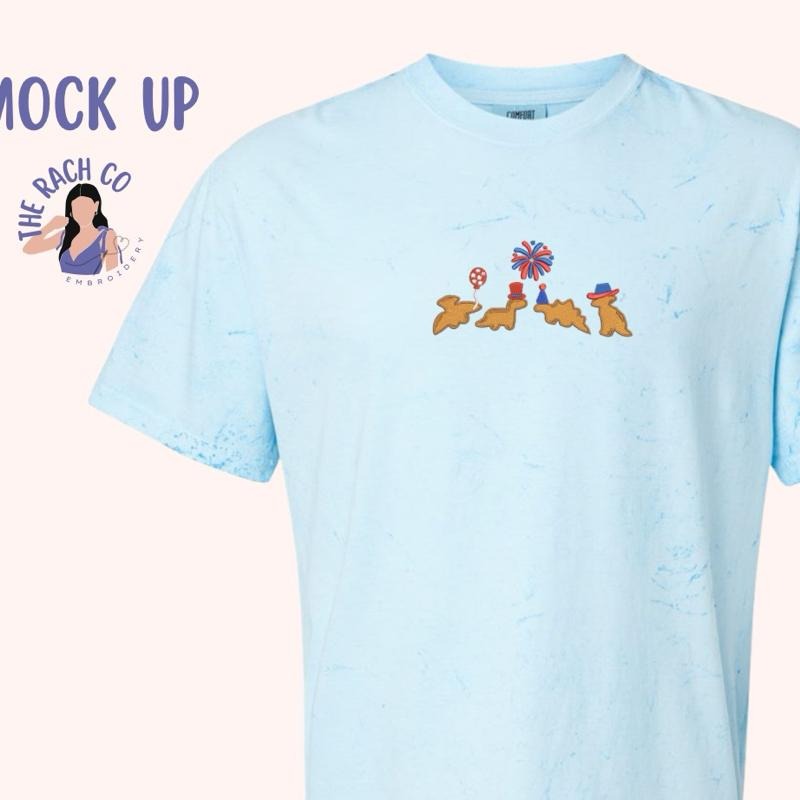 Embroidered Patriotic Dino Nuggets, Fourth of July Dino Nugget Tshirt Hoodie, Sweatshirt | PrintMintTees.com
