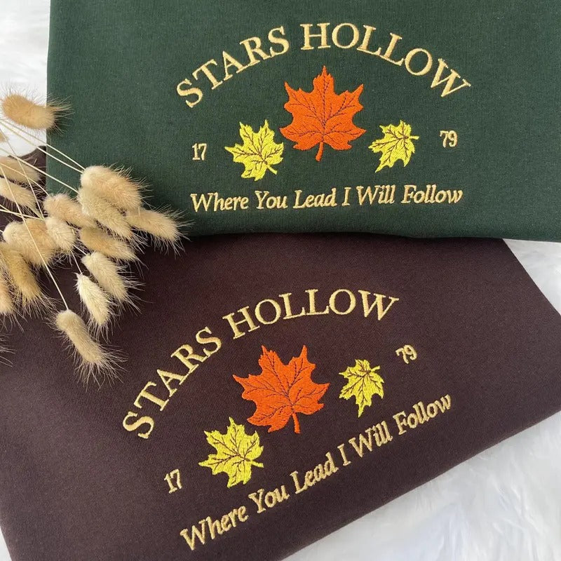 Embroidered Stars Hollow Where You Lead I Will Follow Embroidered T-Shirts, Hoodie, Sweatshirt
