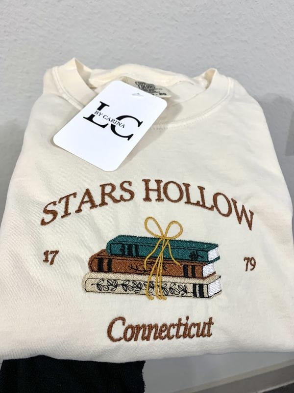 Embroidered T-Shirt | Stars Hollow Inspired Shirt | Lorelai and Rory Fan Apparel | Cozy TV Show Lover Gift | Autumn |...