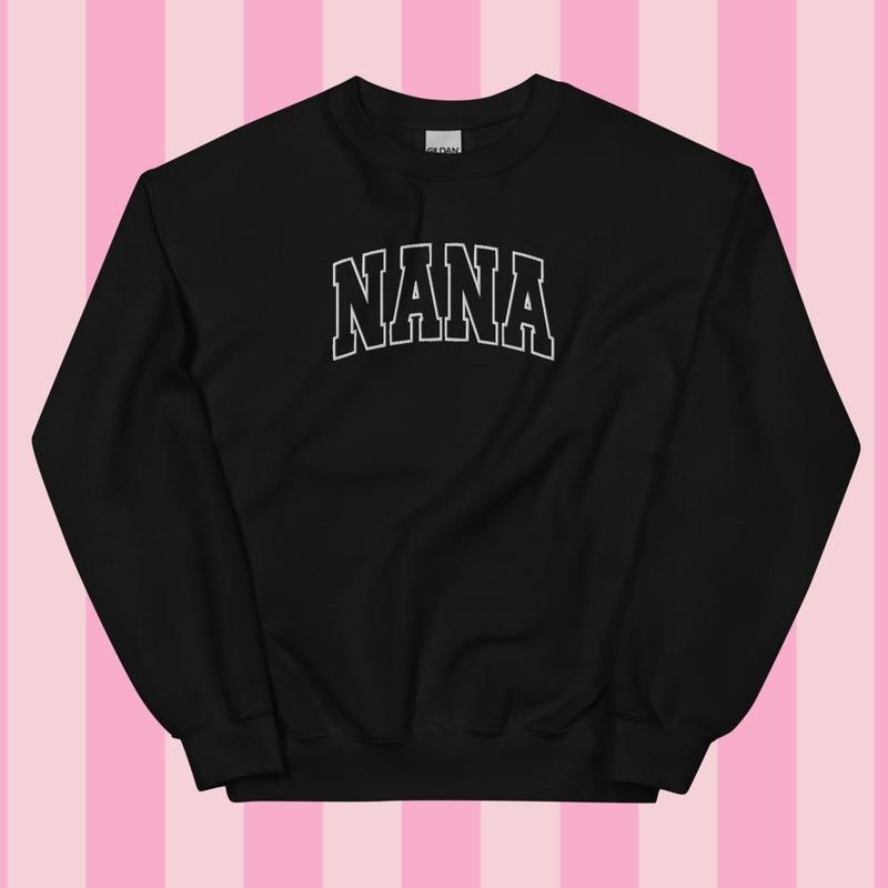 Embroidered White Thread NANA Varsity Sweatshirt