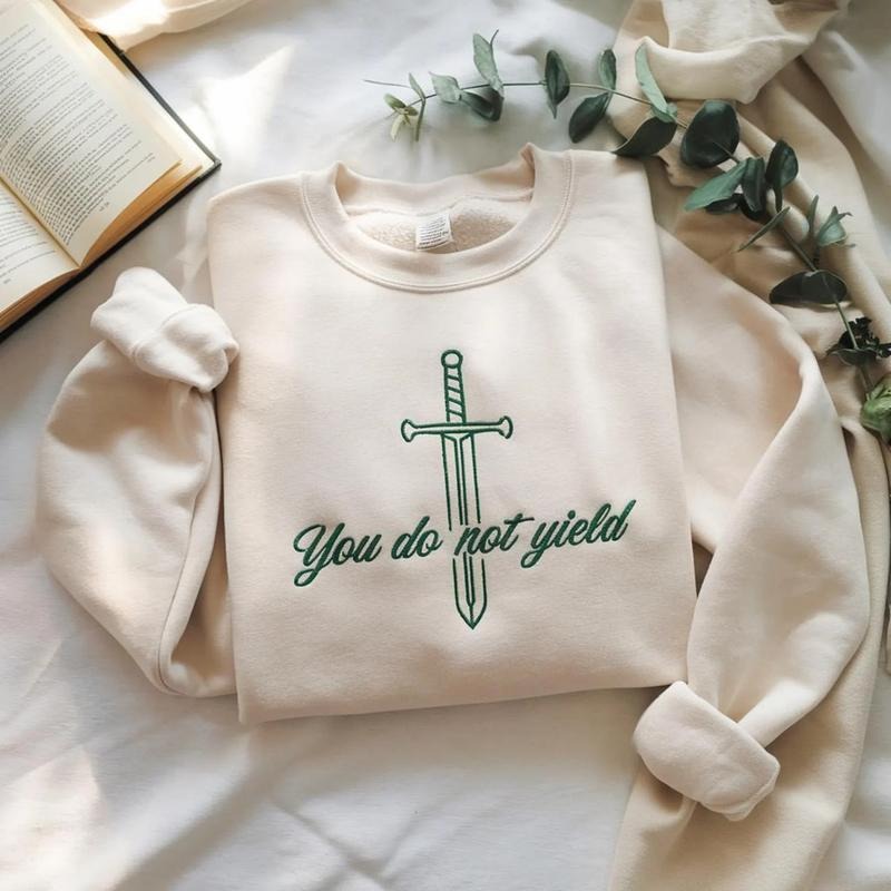 Embroidered You Do Not Yield T-Shirt, Throne Of Glass Inspired Sweatshirt, Aelin Galathynius Shirt, Bookish Merch Hoodie