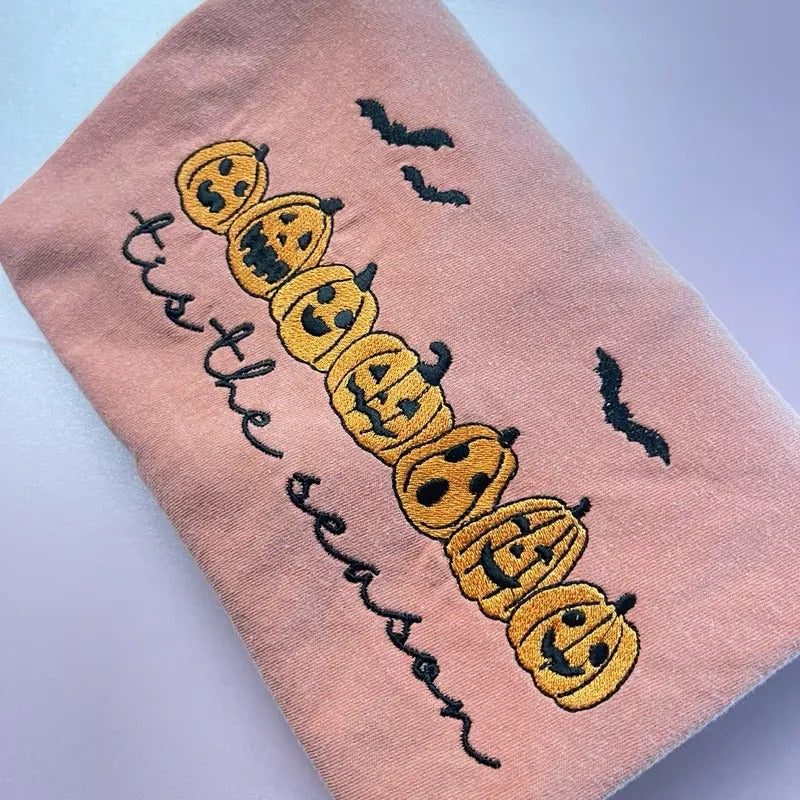 Embroidered Pumpkins Halloween Spooky Season Spooky Shirts T-Shirts, Hoodie, Sweatshirt
