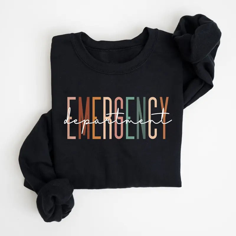 Emergency Department Crewneck Sweatshirt, Emergency Room Nurse Shirt, Nurse Life ER Tech Sweatshirt, Emergency Nurse Tee,...
