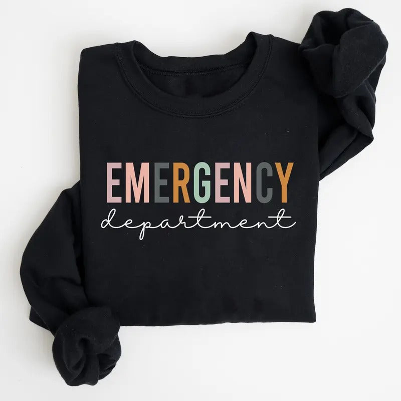 Emergency Department Sweatshirt, Emergency Nurse Sweatshirt, ED RN Gift, Emergency Sweatshirt, Registered Emergency Nurse...