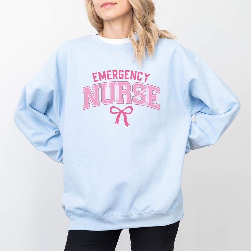 Emergency Nurse Coquette Bow ER Nurse ED Nurses Emergency Department Emergency Room Nurse Top Cotton Fabric Top T-Shirts, Hoodie, Sweatshirt