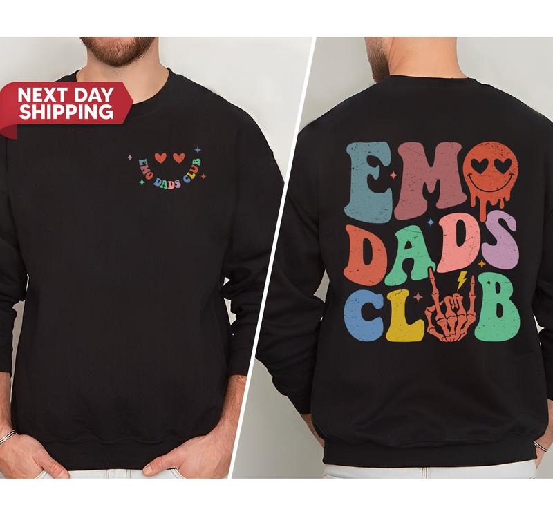 Emo Dads Club Shirt, Cool Dads Club Sweatshirt, Father's Day Crewneck, Cool Birthday Gift for Dad, Sweatshirt for Daddy...