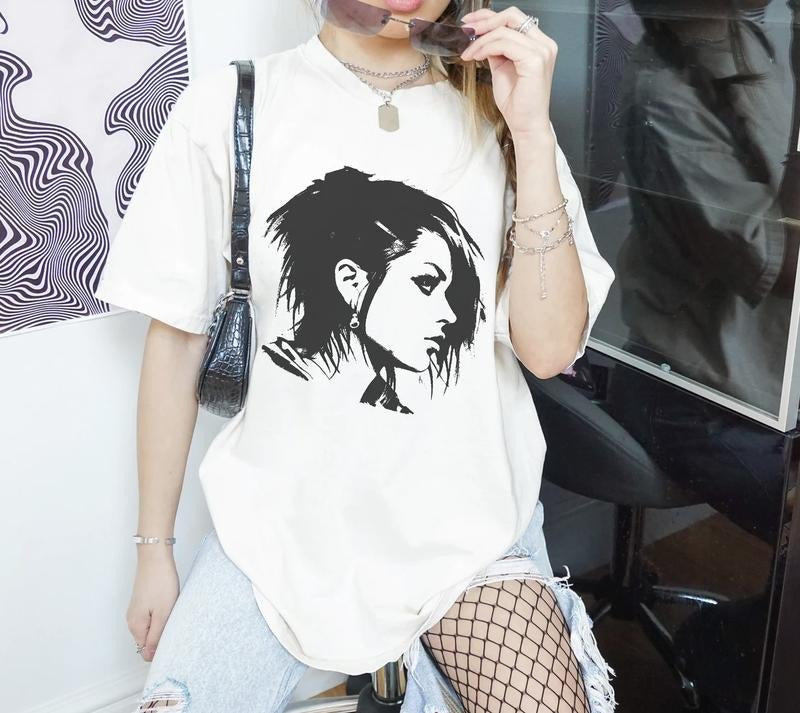 Emo Gothic Girl T-Shirt, Y2K Streetwear T-Shirt, Oversized Streetwear Shirt, Retro Graphic Emo Tee, Baggy Grunge Tee,...