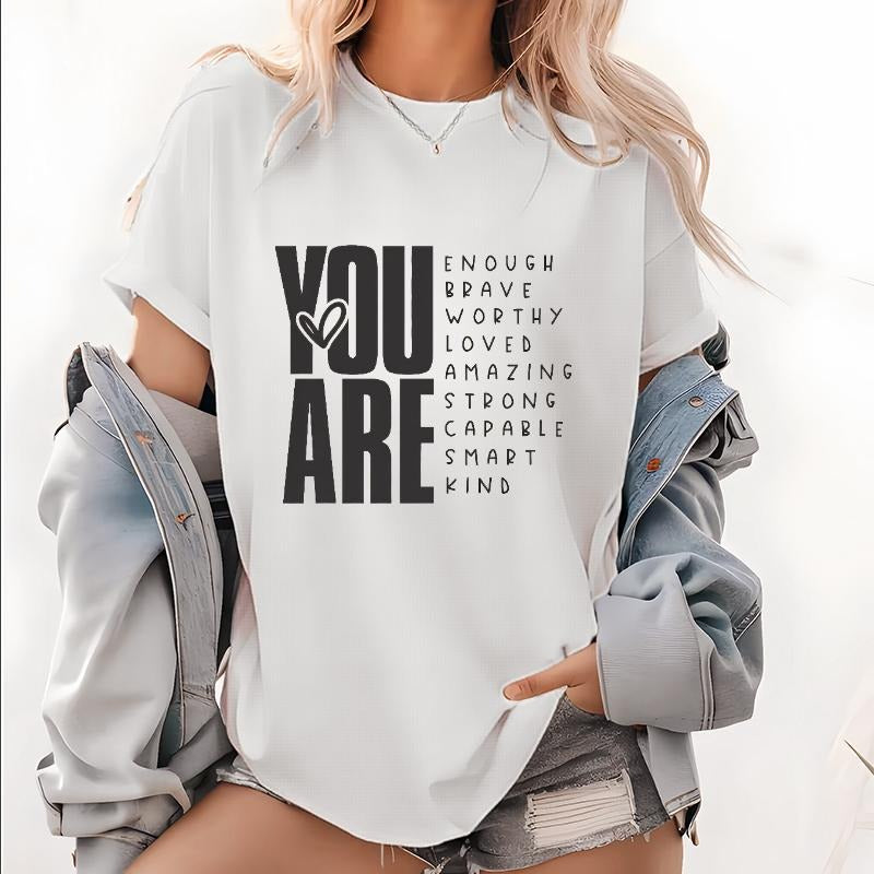 Empowering and Affirmative T - Shirt: Flaunt a "YOU ARE" Positive Message style 02 Hoodie Sweatshirt | PrintMintTees.com
