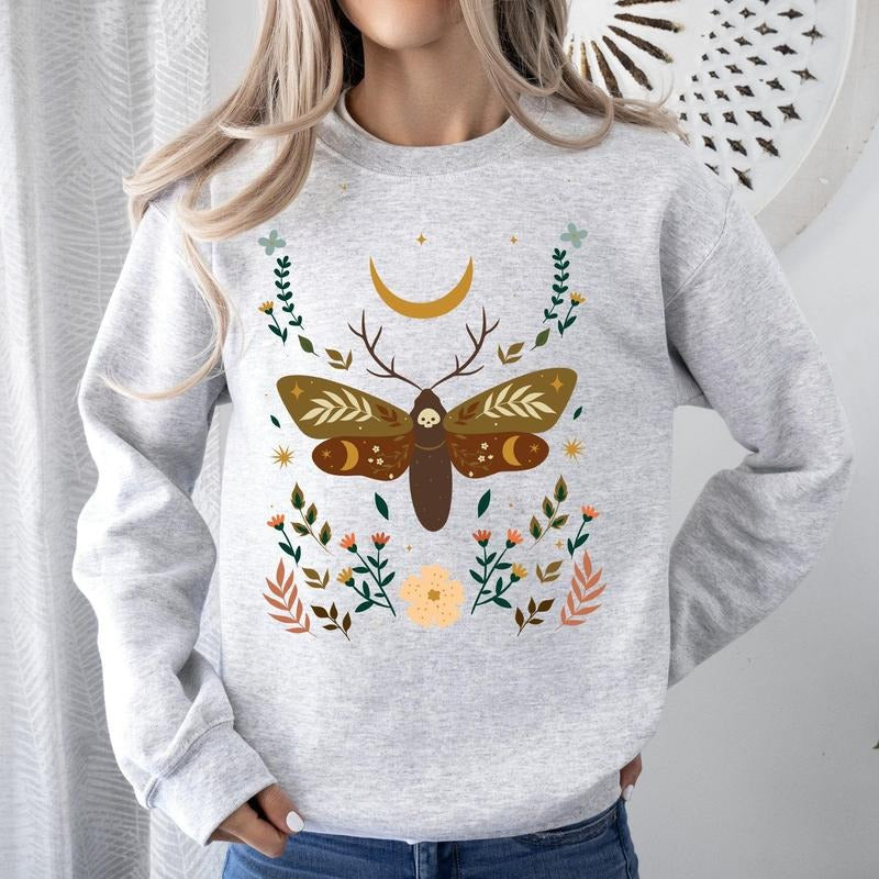 Enchanted Moth Garden Floral Print T-Shirts, Hoodie, Sweatshirt