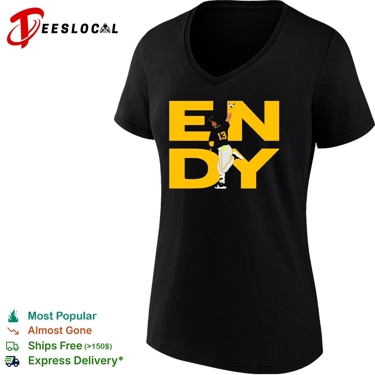Endy Rodríguez number 13 Pittsburgh Pirates baseball shirt