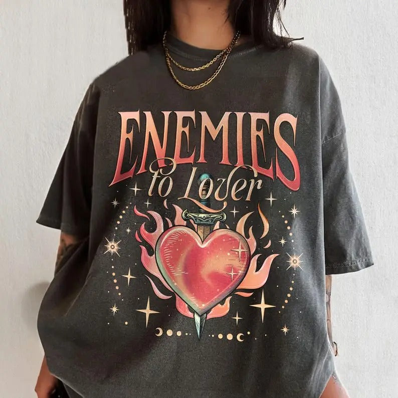 Enemies Lovers Romantasy Dark Romance Reader Book Club Shirt Book Lover Womenswear T-Shirts, Hoodie, Sweatshirt