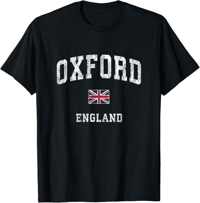 England Shirts, Oxford England Vintage Athletic Sports Design T-Shirt Cotton Fashion Casual Classic Hoodie Sweatshirt