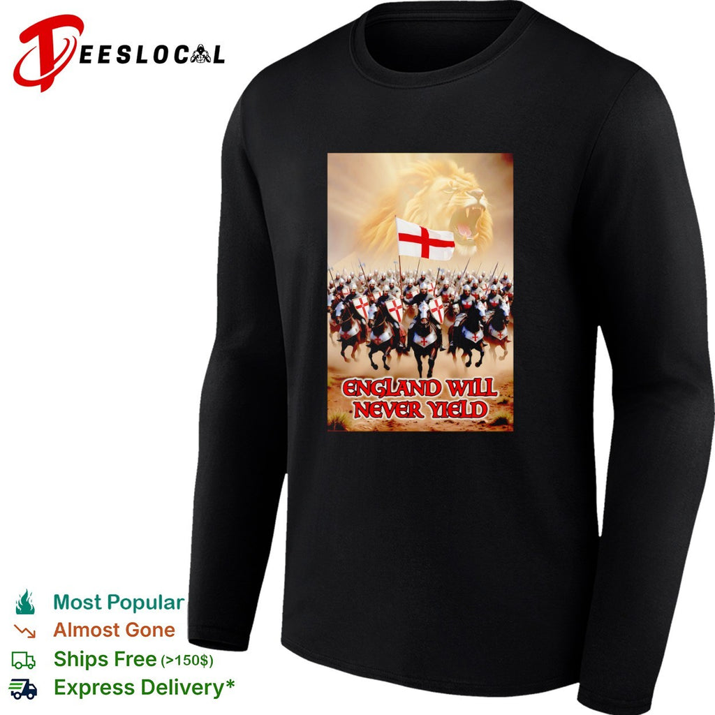England Will Never Yield Lion Crusade Cross Knight shirt