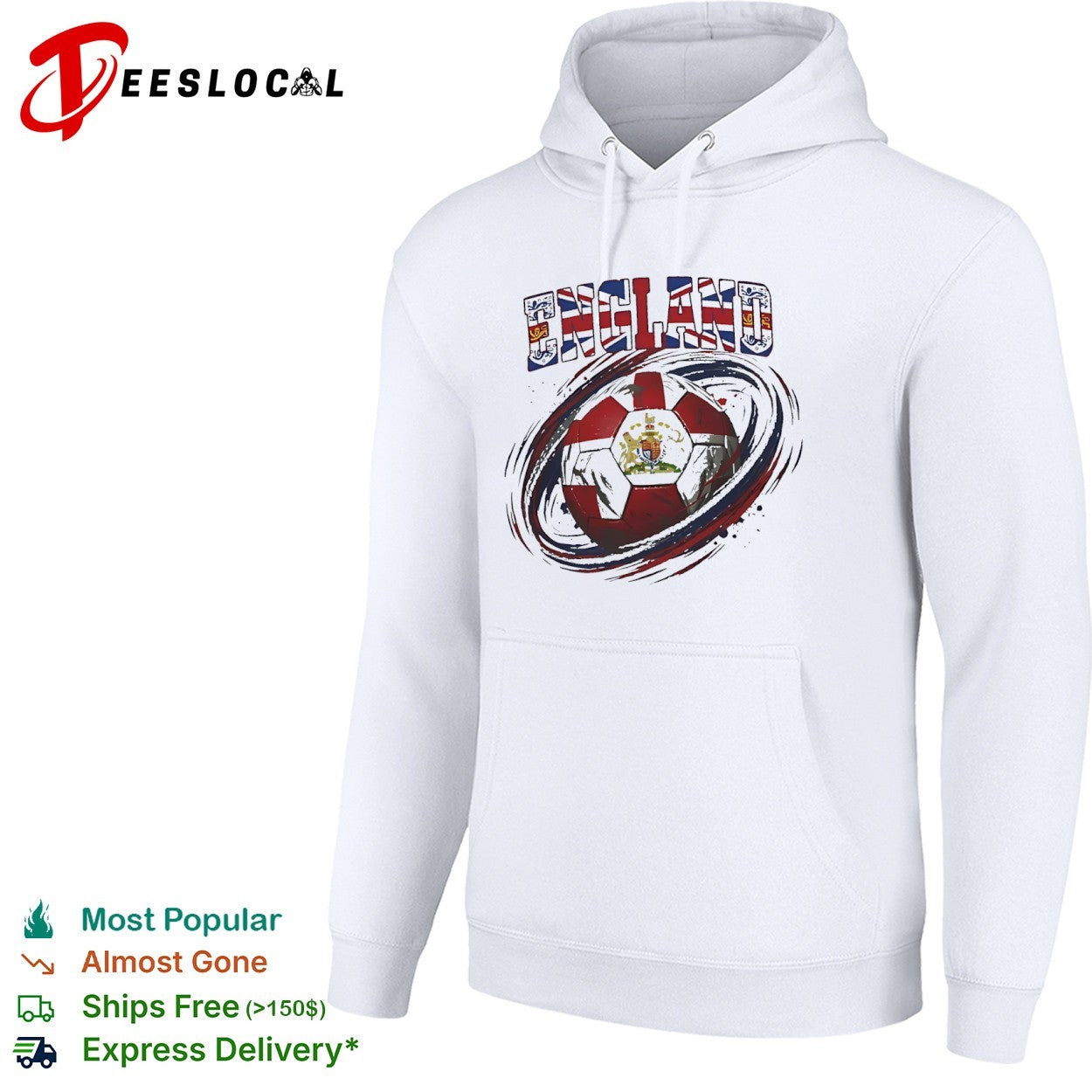 England soccer national team crest flag swirl shirt