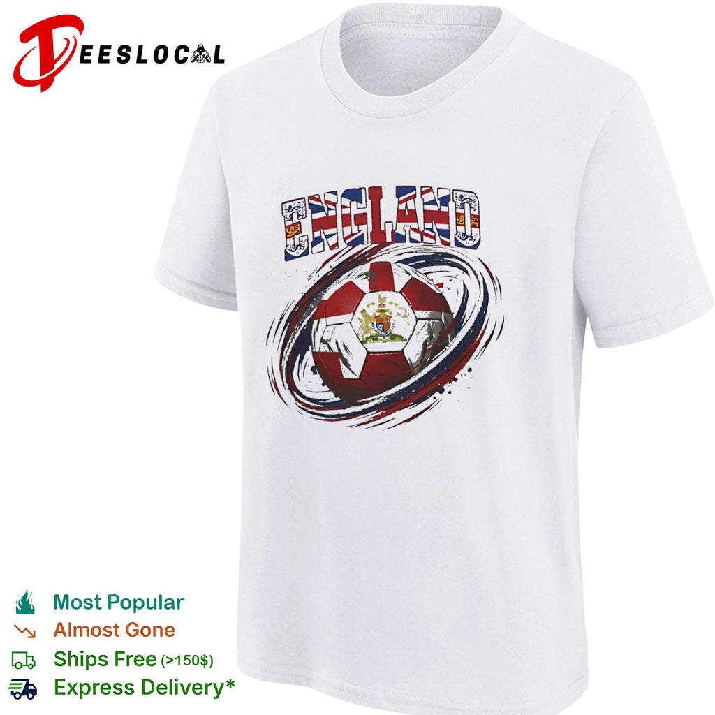 England soccer national team crest flag swirl shirt