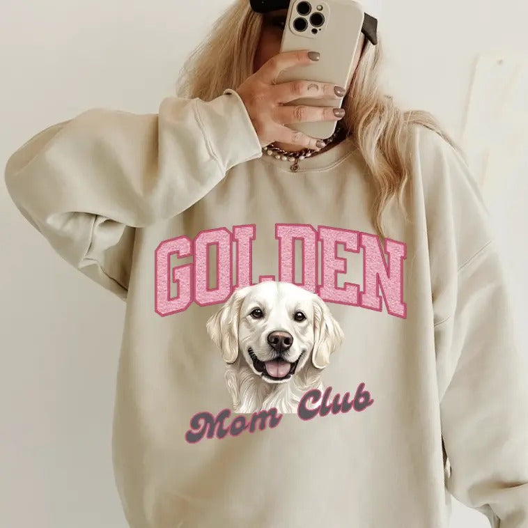 English Creme Golden Mom Club Sweatshirt ~ Sweatshirt Unisex Apparel Relaxed Fit Printed in the USA Clothing Womenswear...