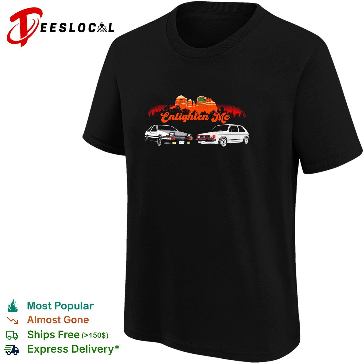 Enlighten me initial d vw gti car shirt